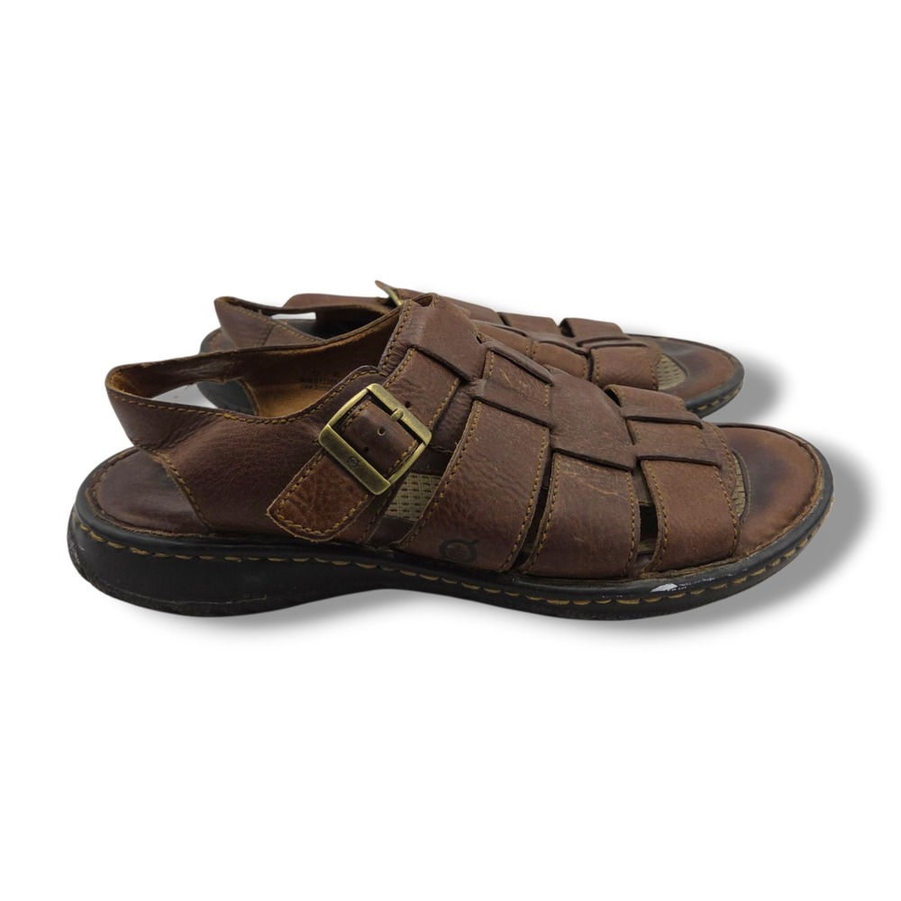 Born Resnor Sandals Mens 12 Brown Leather‎ Fisherman